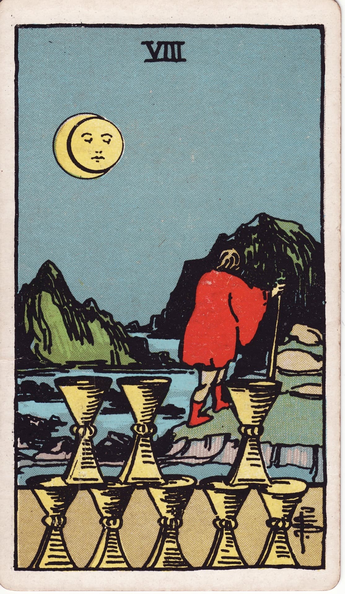 Ocho de Copas — Arcano 8 del Tarot Rider-Waite