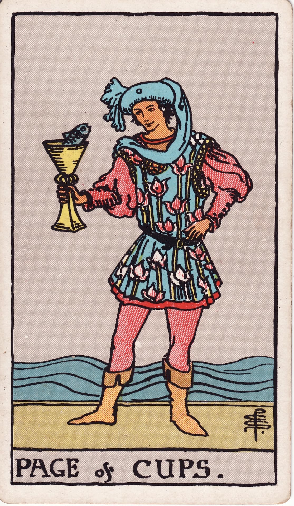 Sota de Copas — Arcano 11 del Tarot Rider-Waite