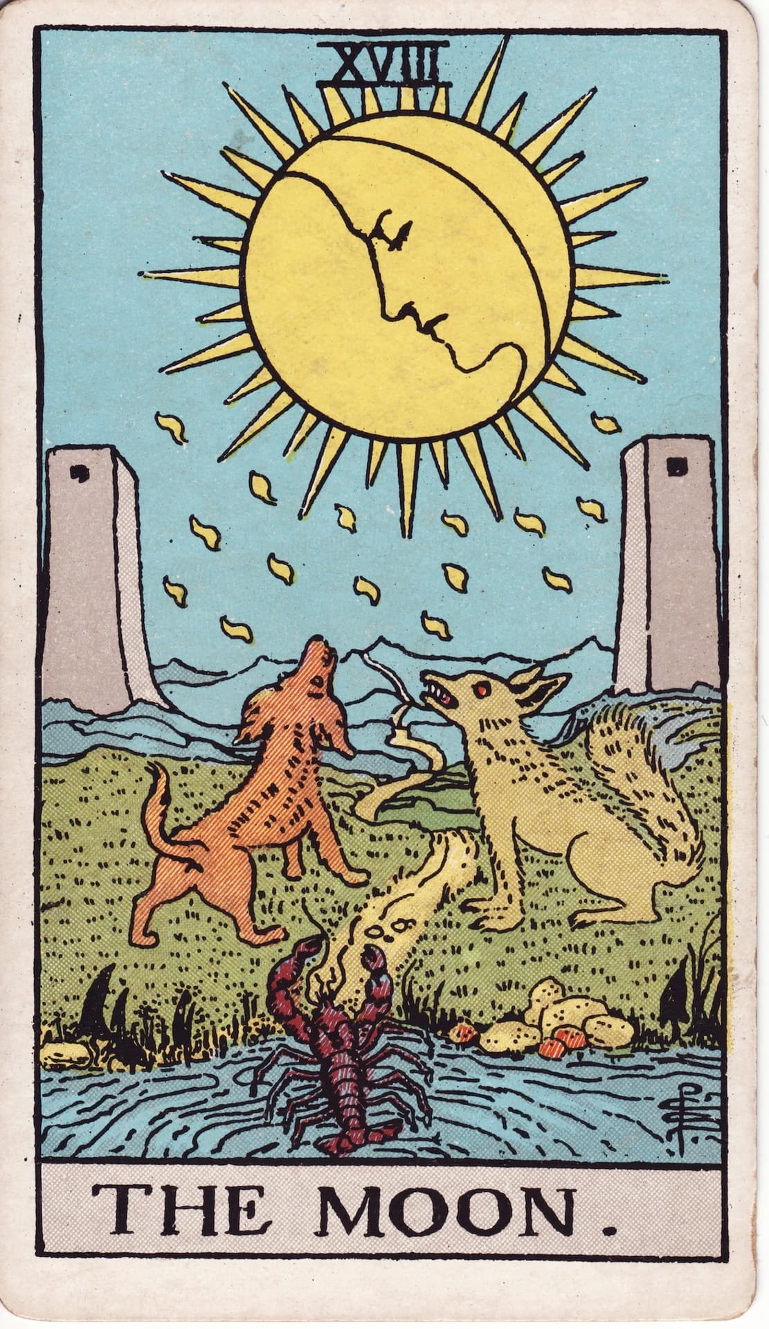 La Luna — Arcano 18 del Tarot Rider-Waite
