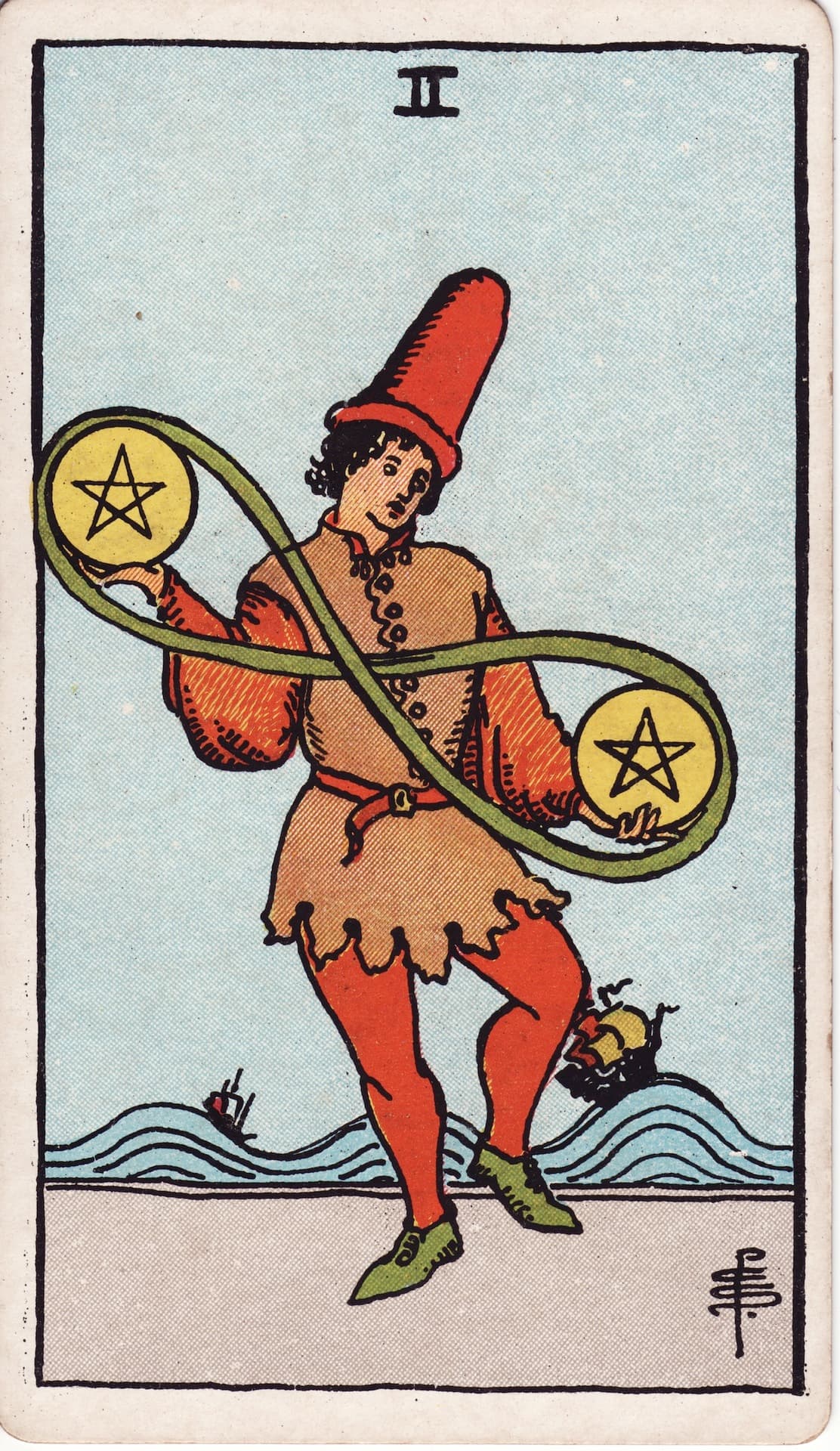 Dos de Oros — Arcano 2 del Tarot Rider-Waite