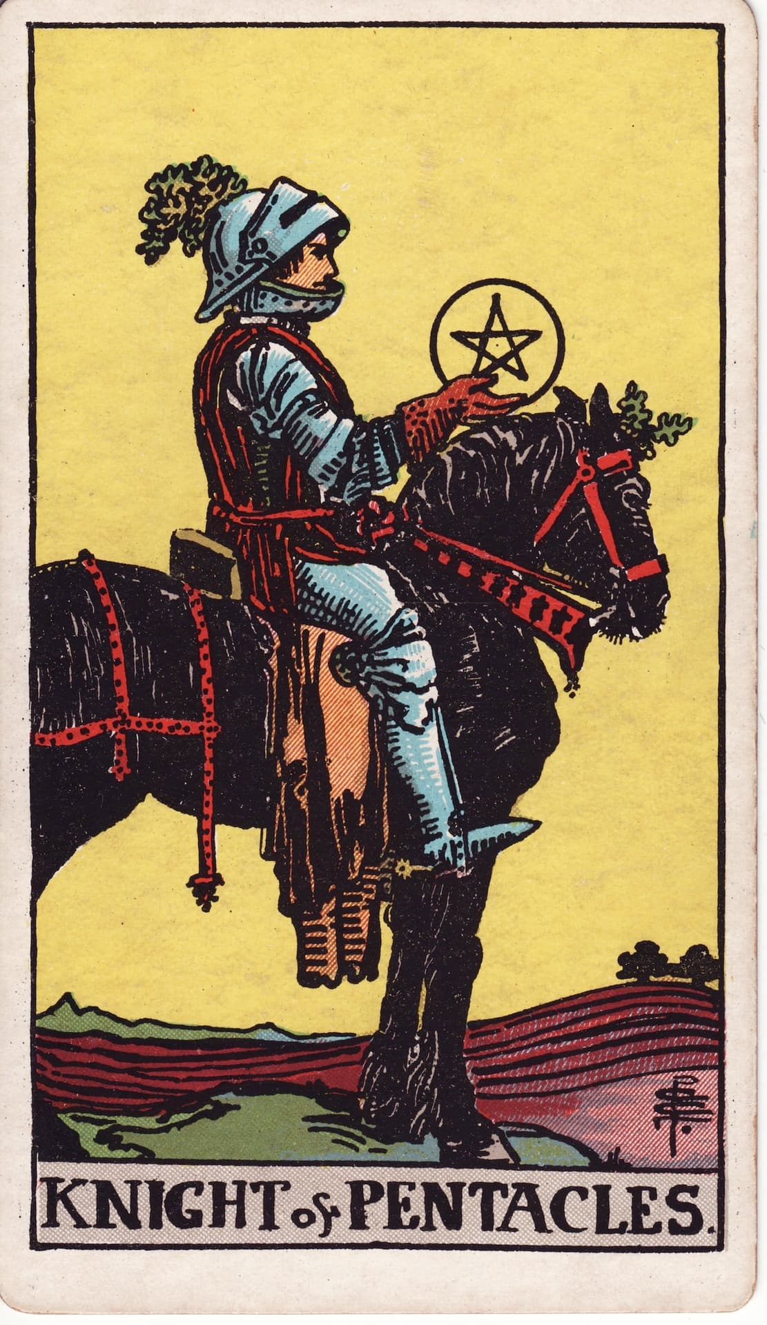 Caballero de Oros — Arcano 12 del Tarot Rider-Waite