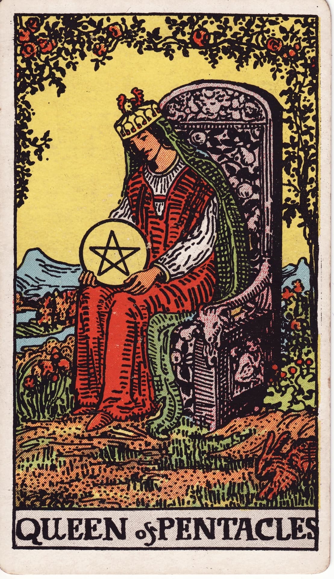 Reina de Oros — Arcano 13 del Tarot Rider-Waite