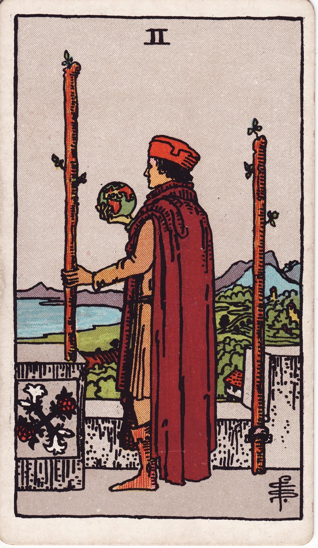 Dos de Bastos — Arcano 2 del Tarot Rider-Waite