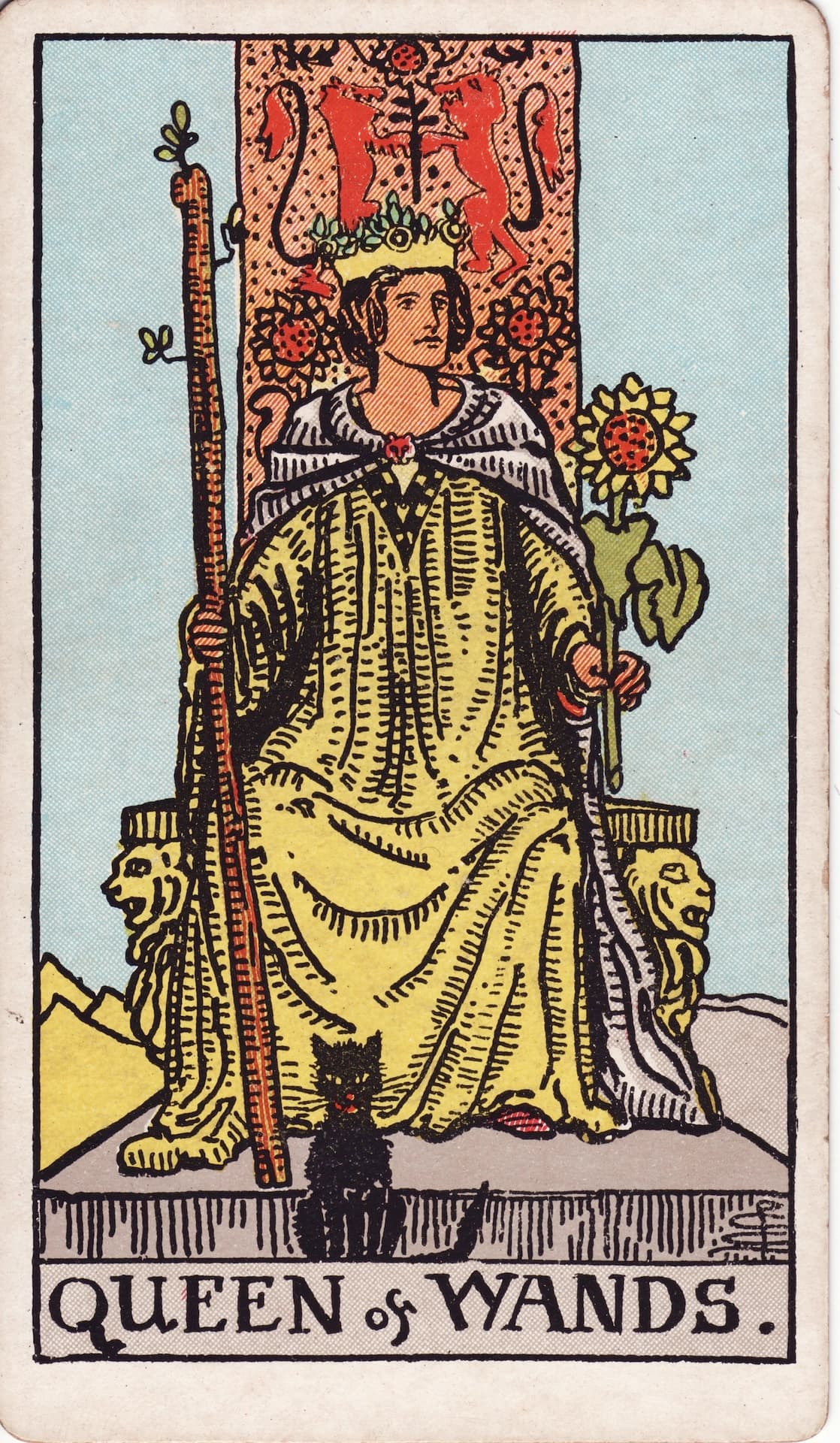Reina de Bastos — Arcano 13 del Tarot Rider-Waite